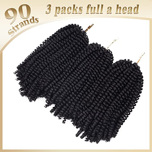 Beyond Beauty Spring Twist Crochet Hair 90strands 8 Inch Fluffy Spring Twists Braiding ,Spring Twist Crochet Braids Bomb Twist Crochet Hair for Black Women(#2)