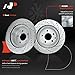 A-Premium 12.13 inch (308mm) Rear Drilled and Slotted Disc Brake Rotors + Ceramic Pads Kit Compatible with Nissan & Infiniti Models - M35/M45, Q40, Maxima, EX35, EX37, G25, G35, G37, QX50, 350Z, 370Z