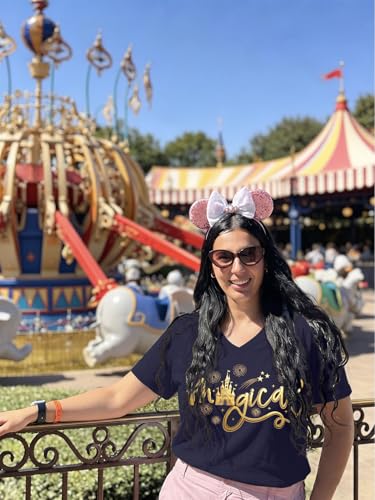 Image of NANYUAYA Plus Size Magic Shirts for Women Castle Kingdom Graphic Magical T Shirt Cute Holiday Princess Tee Vacation Tops
