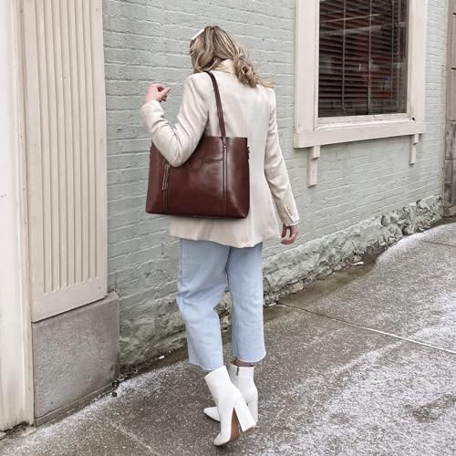 S-ZONE Women Genuine Leather Top Handle Satchel Daily Work Tote Shoulder Bag2