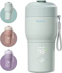 Papablic Aquecedor de mamadeira portátil para viagens – aquecimento rápido de 4 minutos, autolimpeza a vapor, carga rápida de 30 W, configurações de 5 temperaturas, boca larga, aquecedor de leite para