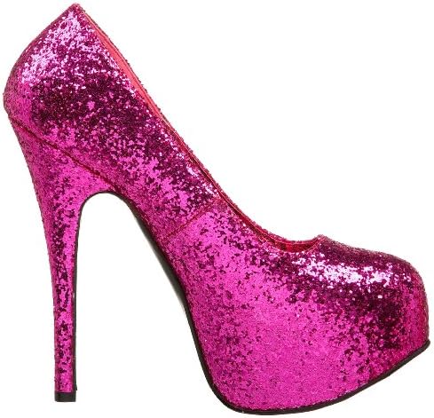Pleaser Bordello Women's Teeze-06 Platform Pump,Hot Pink Glitter,7 M US | Image 5