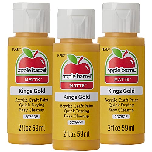 Apple Barrel Acrylic Paint, King's Gold (Pack of 3) 2 oz, 20760EA- (Pack of 3)