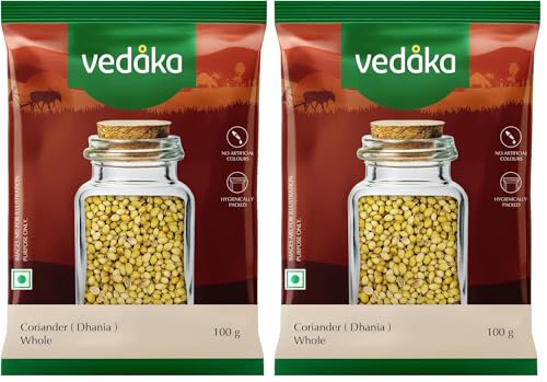 Image of Amazon Brand - Vedaka Coriander | Whole | 100 G | Dhania (Pack of 2)