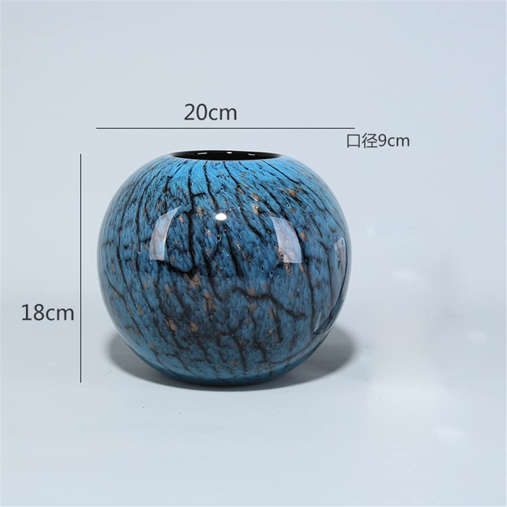 Amazon.com: Glass vase Glass Art Ornaments Blue Chinese Living