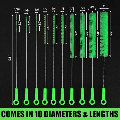 Gyhhqsky Long Straw Cleaning Brushes 10.5 Inch Nylon Pipe Tube Cleaner Brush Set,10 Different Diameter Bottle Brush,Detachable Clip Home Bottle Cleaning Brushes For Sippy Cup,Water Bottle,Teapot,Espresso Machines thumb #2
