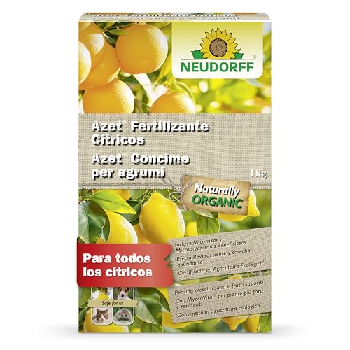 Neudorff Azet Fertilizante Cítricos – Fertilizante orgánico de liberación lenta con micorrizas para frutas sabrosas como limones u naranjas, 1 kg