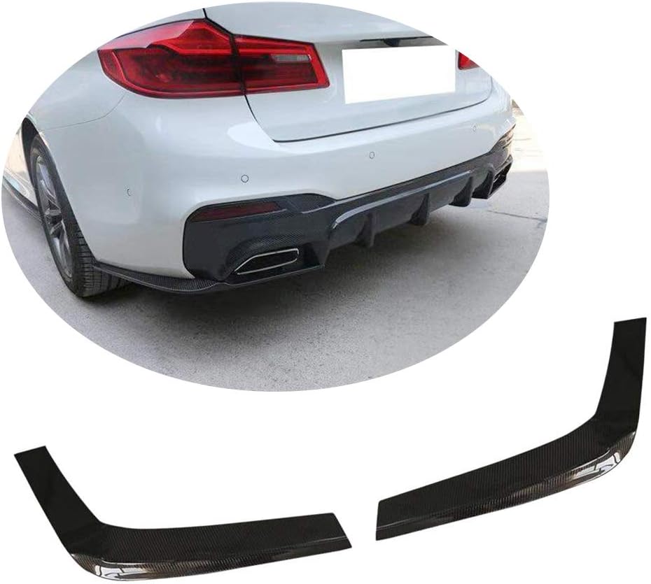 Rear Bumper Splitter fits BMW 5 Series G30 520i 530i 540i M550i M Sport Sedan 2017-2019 Customized Carbon Fiber CF Moulding Upper Spoiler Winglets Vents Cover Flaps