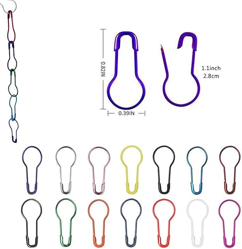 Miniatura 6 de BetterJonny - 750 pines de bombilla, pasadores de seguridad de metal Calabash en forma de pera para marcadores de puntada de punto, costura de ropa,