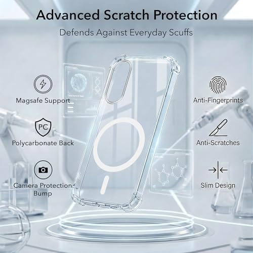 Image of Jkobi Shockproof Crystal-Clear Back Cover for Samsung Galaxy S25 Edge (Magsafe Wireless Support | Drop & Camera Protection | Hard Polycarbonate)