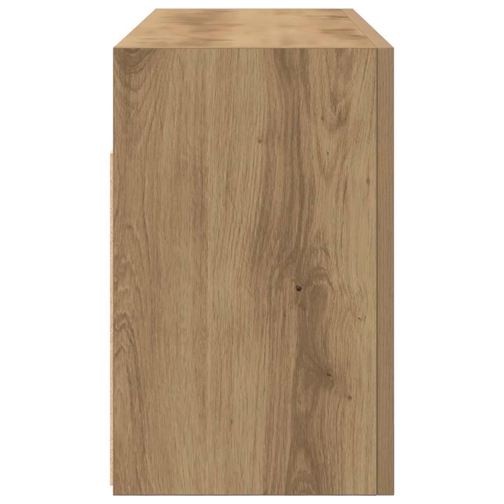 Armoire murale de bain chêne artisanal bois d ingénierie