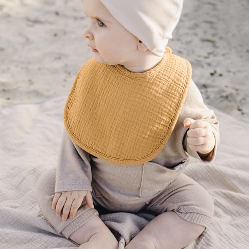 Image of Konssy 10-Pack Muslin Baby Bibs for Drooling and Teething