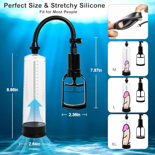 ペニスポンプ手動ペニスポンプ真空陰茎ポンプ 手動式 つぼ指圧棒式 強力吸引 吸圧式器具 携帯便利 軽量 男性用 替えヘッド2つ付き 大人のおもちゃ Penis Pump - 画像5
