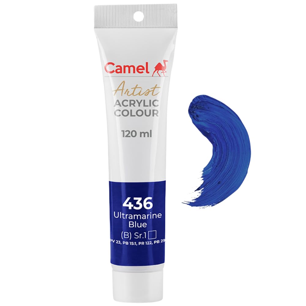 Camlin Kokuyo Artist Acrylic Colour Tubes 120ml Ultramarine Blue 436