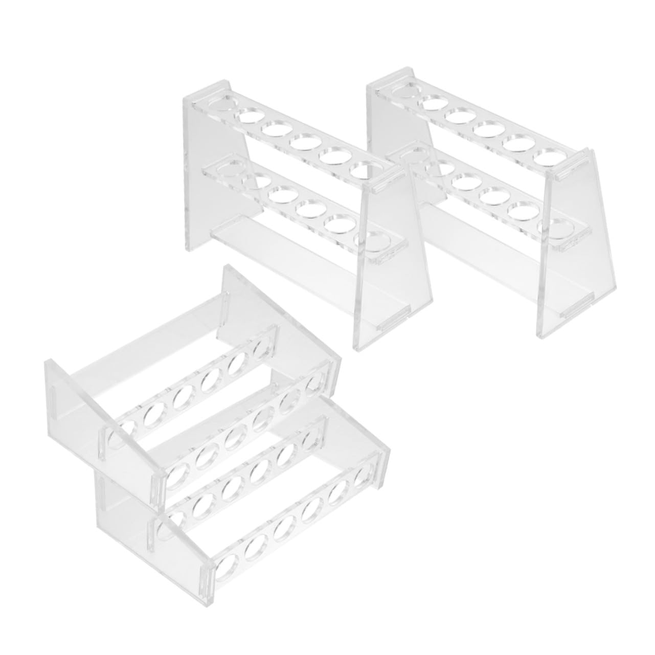 ABOOFAN 12 Pezzi Supporto per Provette Trasparente da Portaprovette Stabile per Laboratorio Adatto per Esperimenti Chimica e Biologia Facile da Pulire e Salvaspazio