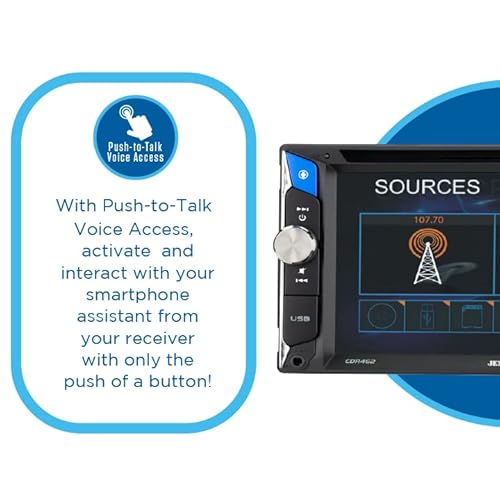 Jensen Cdr462 6.2 Inch Led Multimedia Touch Screen Double Din Car Stereo | Cd & Dvd Player | Push To Talk Assistant | Bluetooth Hands Free Calling & Music Streaming | Backup Camera Input|Usb & Microsd #TOP3
