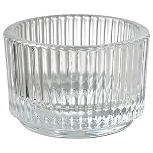 IKEA Pack of 5 Elegant/Stackable Tealight Holder in Clear Glass 3.5 cm (Pack of 5) - Sold by Stockland