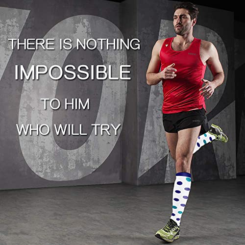 Image of 3 Pairs Knee High Graduated Compression Socks For Women and Men - Best Medical, Nursing, Travel & Flight Socks - Running & Fitness - 15-20mmHg