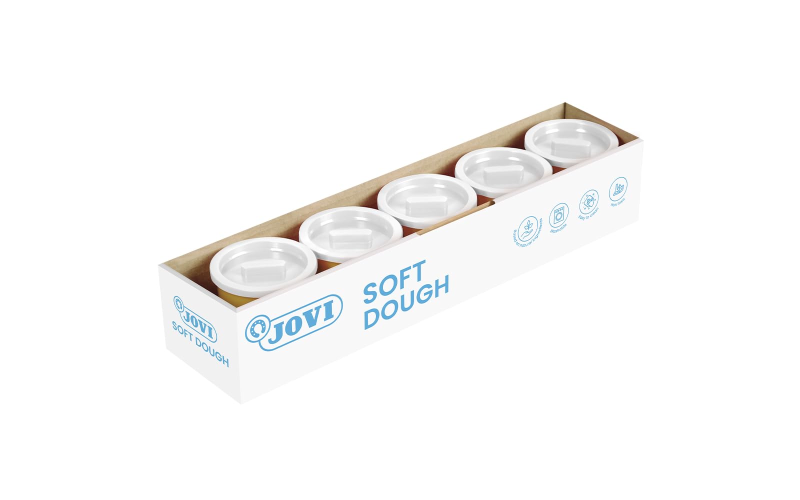 Jovi Soft Dough Blandiver, Case of 5 Bottles, 110 g, White (45001)