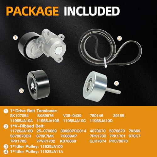 Kozlira Kit De Correia Serpentina Tensora Da Correia De Transmissão Do Motor Compatível Com Nissan M