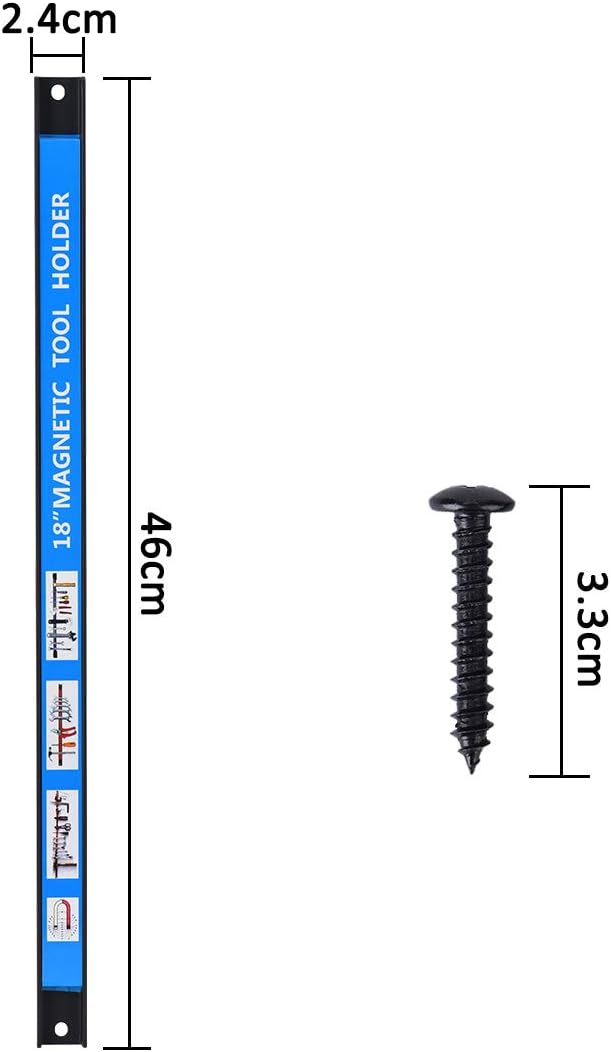 Top Rated Magnetic Tool Holder 18 Inch 8 Pack Heavy Duty Magnet Tool Bar Strip Rack Wall Mount Blue