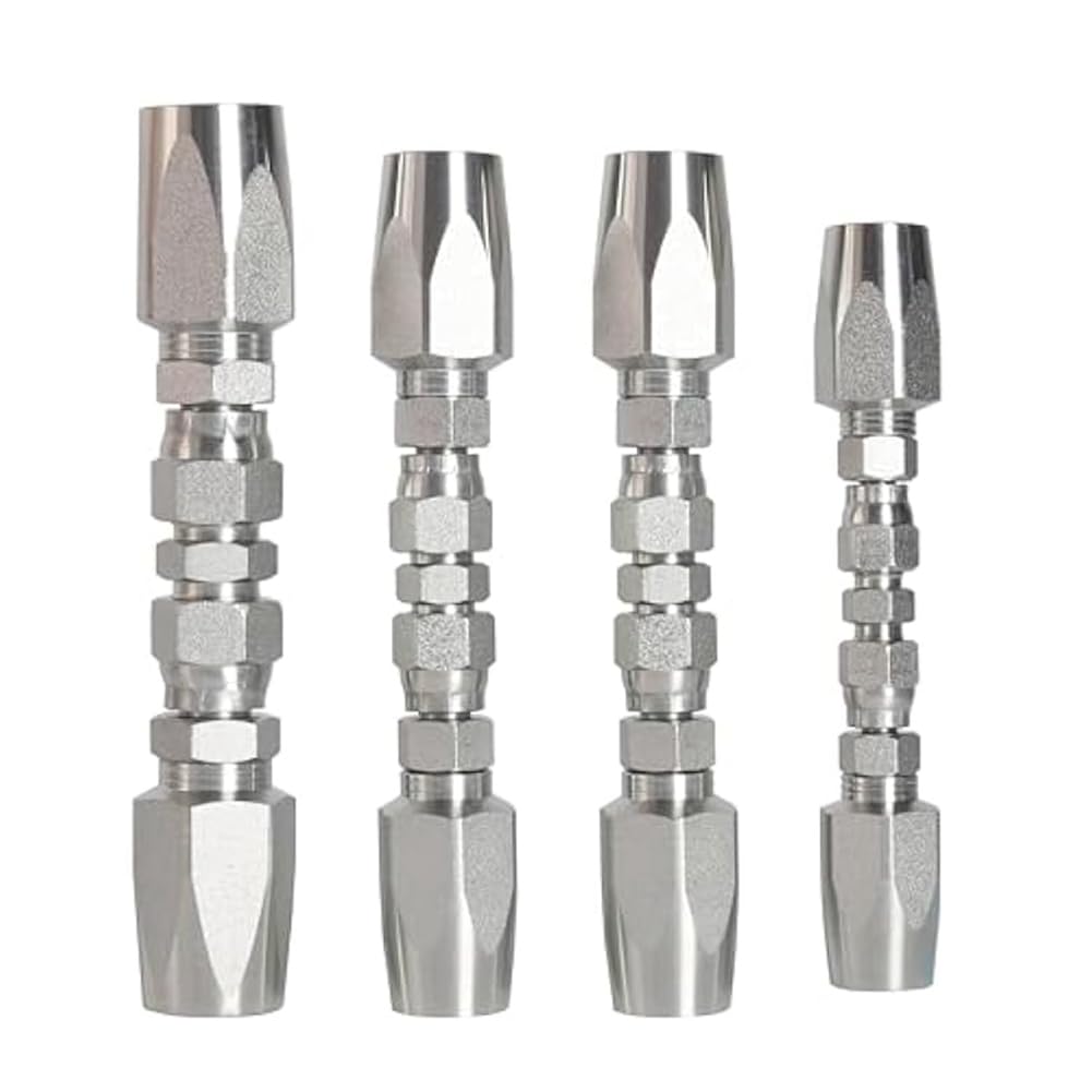 Kit de Reparación Manguera Hidráulica Reutilizable 4 Piezas 1/2 Pulgada y 3/4 Pulgada