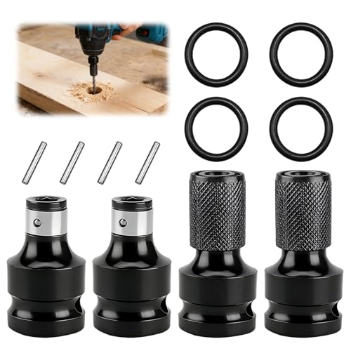 4PCS Adaptateurs D'embouts Pour Clé à Chocs, 1/4 1/2, Adaptateur 1/4 1/2 Pour Douille À...
