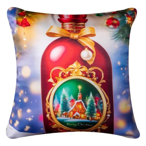 Image of Decorative Satin Sofa Cushion Covers Set of 5, 16 x 16 Inches, Multicolor Floral Printed Pillow Covers for Living Room, Bedroom, Couch & Sofa, Soft Glossy Fabric, Zipper Closure