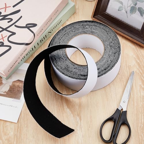 Image of BENECREAT 10.94 Yards Self Adhesive Felt Tape, 1.97 Inch Black Felt Strips with Adhesive Backing for Furniture Protecting Hardwood Floors Chair Wall