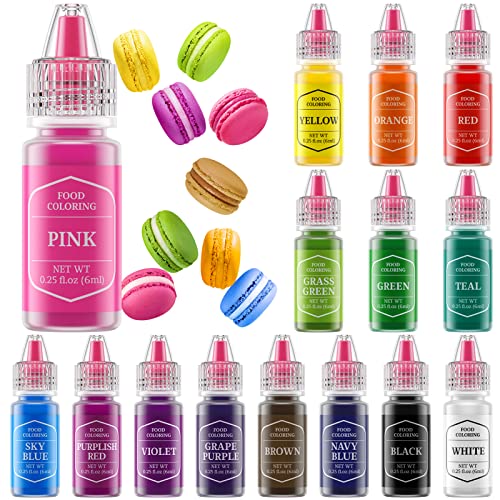 Image of Natural Food Coloring 15x6ml FD&C Dye Free for Baking,Cake&Frosting Fondant