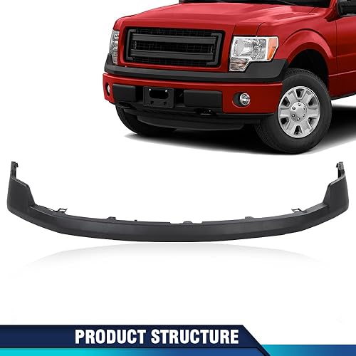 Miniatura 8 de PIT66 Cubierta de parachoques delantero superior negra texturizada compatible con Ford F150 XL 2009-2014 11735587, FO1000643