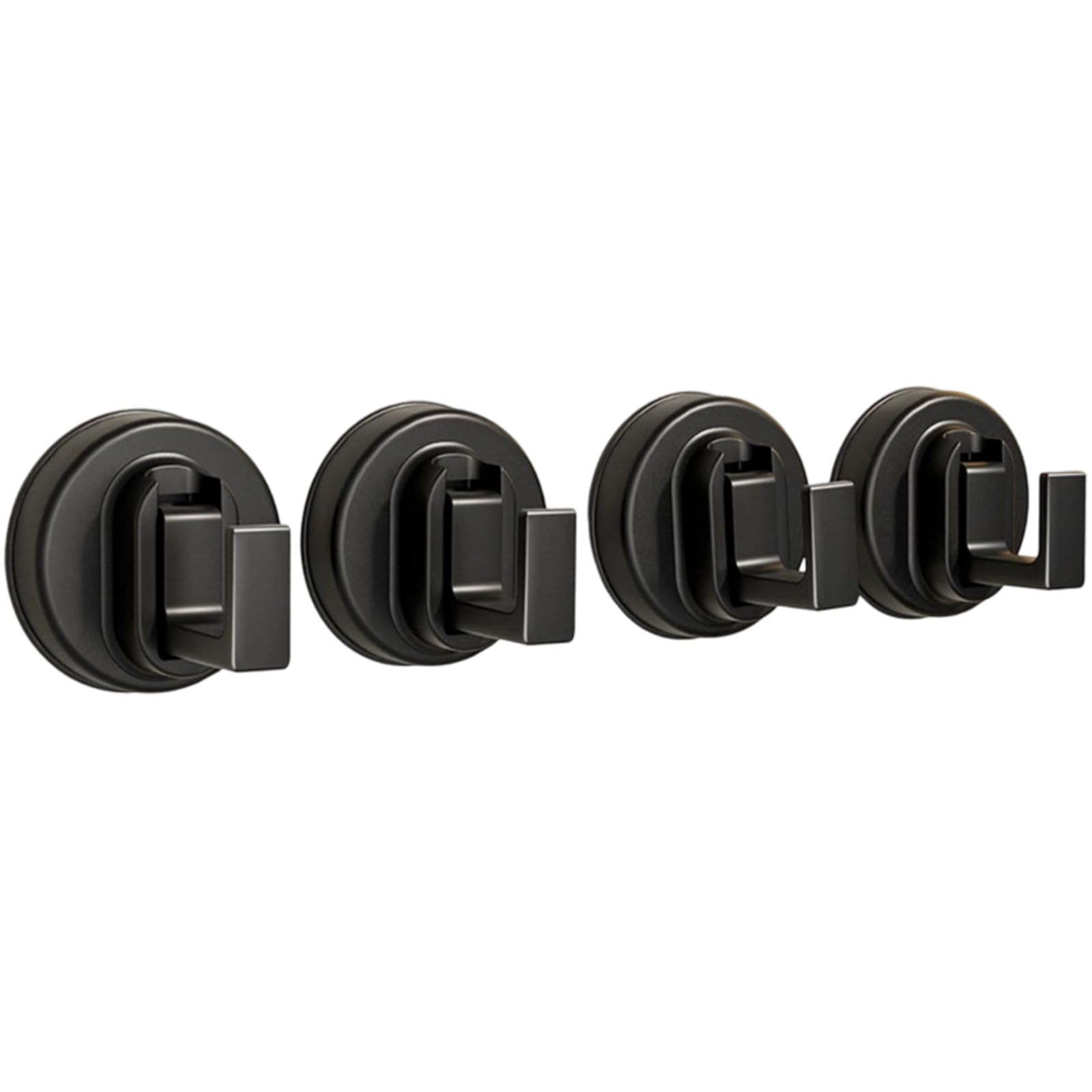 Tertioi Black Rustproof Suction Cup Door Hook Space Aluminum Material Wall Mount Organizer Towel Clothes Storage Removable Wall Hook