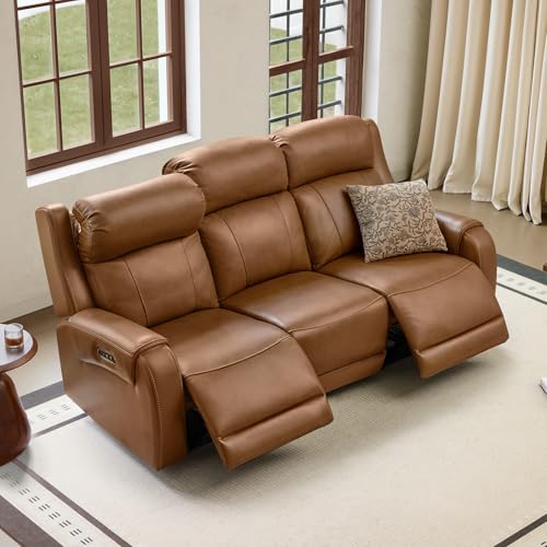 CHITA Genuine Leather Power Recliner Sofa