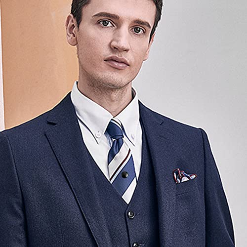 Sanfenly Tie Clips for Men - Black, Blue, Gold, Silver Tie Bars with Chain Set - Valentine's Day, Father's Day4