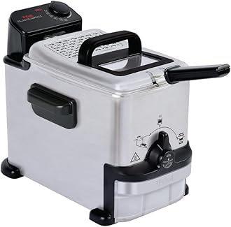 Compact EZ Clean Stainless Steel Deep Fryer with Basket for Home Use, 1.8 Liter Oil and 1.7 Pound Food Capacity, 1200 Watts, Easy Clean Temp Control, Oil Filtration, 1.8 L