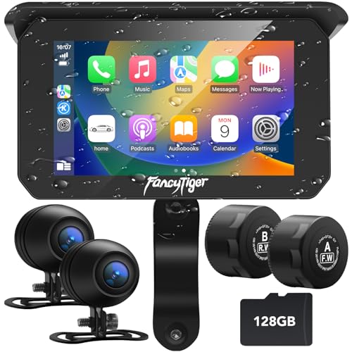FancyTiger Portable Wireless Apple Motorcycle Carplay & Android Auto Screen