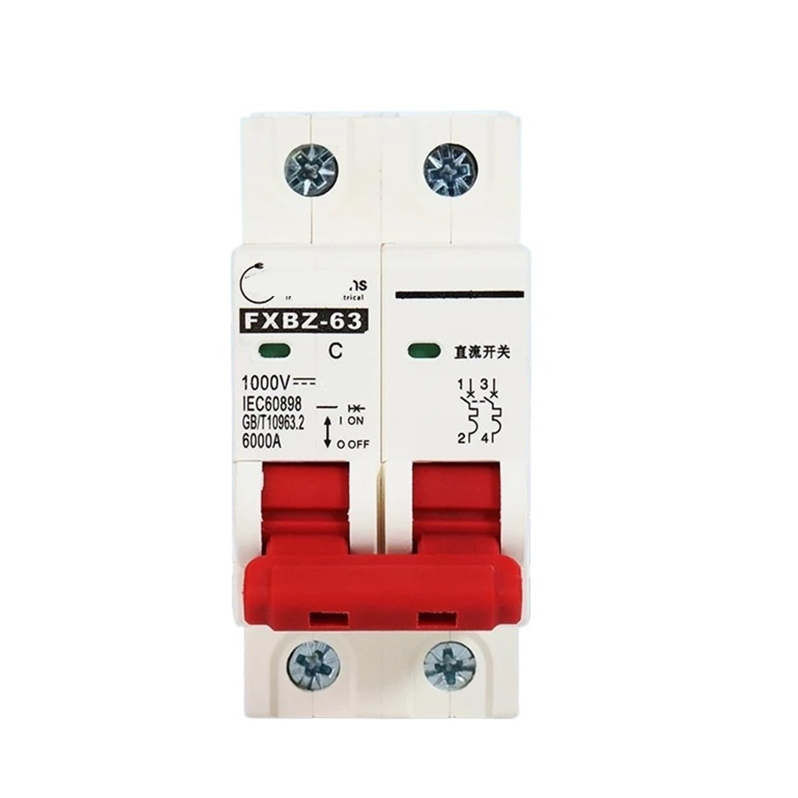 Disjoncteur solaire 16A FXBZ-63 2P DC 1000V pour rail DIN