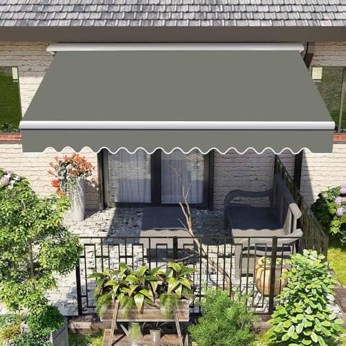 Toldo retráctil de repuesto para patio, resistente a los rayos UV, tela para exteriores, terraza, jardín, restaurante, tienda, 4 x 3,5 m, cubierta impermeable