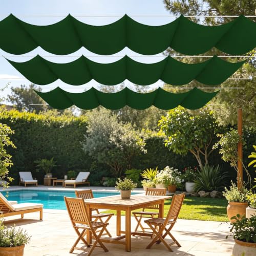 Toile d'ombrage rétractable 150x600 cm verte pour terrasse - 2