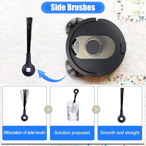 Image of Replacement Parts Accessories Kit for Shark AI AV2511AE AV2501S AV2501AE RV2502AE RV2520AOUS AV2510AOUS Robot Vacuum Cleaner- 1 Main Brush, 4 Filters, 6 Side Brushes, 1 Foam Filter (12 Pack)