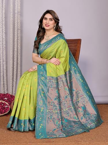 Image of Women's Kanjivaram Soft Silk Saree with Unstitched Blouse Piece Banarasi Weave Type and Jacquard Zari Design for Traditional Occasions