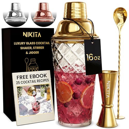 Nikita 5-Piece Glass Cocktail Shaker