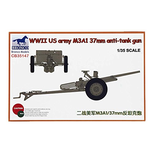 Bronco Models CB35147 - Model Kit WWII US Army, M3A1, 37 mm, Anti-Tank Gun