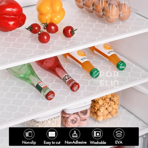 Image of Porslin Kitchen Drawers Mat Liners, 45cm x 5m Roll, Non-Slip, Waterproof, Washable, BPA-Free, Durable EVA for Shelves, Cupboards, Drawers, Fridge Mats, Wardrobe, Food Safe - SL14