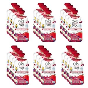 Once Upon a Farm, Immunity Blend: Apple, Cherry & Elderberry, Refrigerated Pouches, USDA Certified Organic, Non-GMO, Cold-Pressure Protected, No Sugar Added, Pack of 24