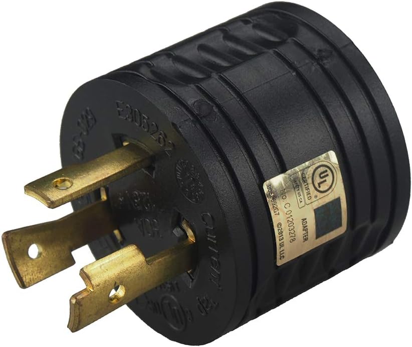 RV 30 AMP 3-Prong Generator Adapter Converter, Nema L5-30P Male to TT-30R Female 30A/ 30A Generator Adapter, L5-30 AMP 3-Prong Plug to TT-30 30 AMP