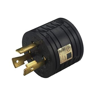 RV 30 AMP 3-Prong Generator Adapter Converter, Nema L5-30P Male to TT-30R Female 30A/ 30A Generator Adapter, L5-30 AMP 3-Prong Plug to TT-30 30 AMP