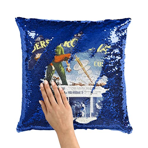 Coussin Invaders from Mars Sequin Bleu Cadeau Idéal Idée Déco Retro