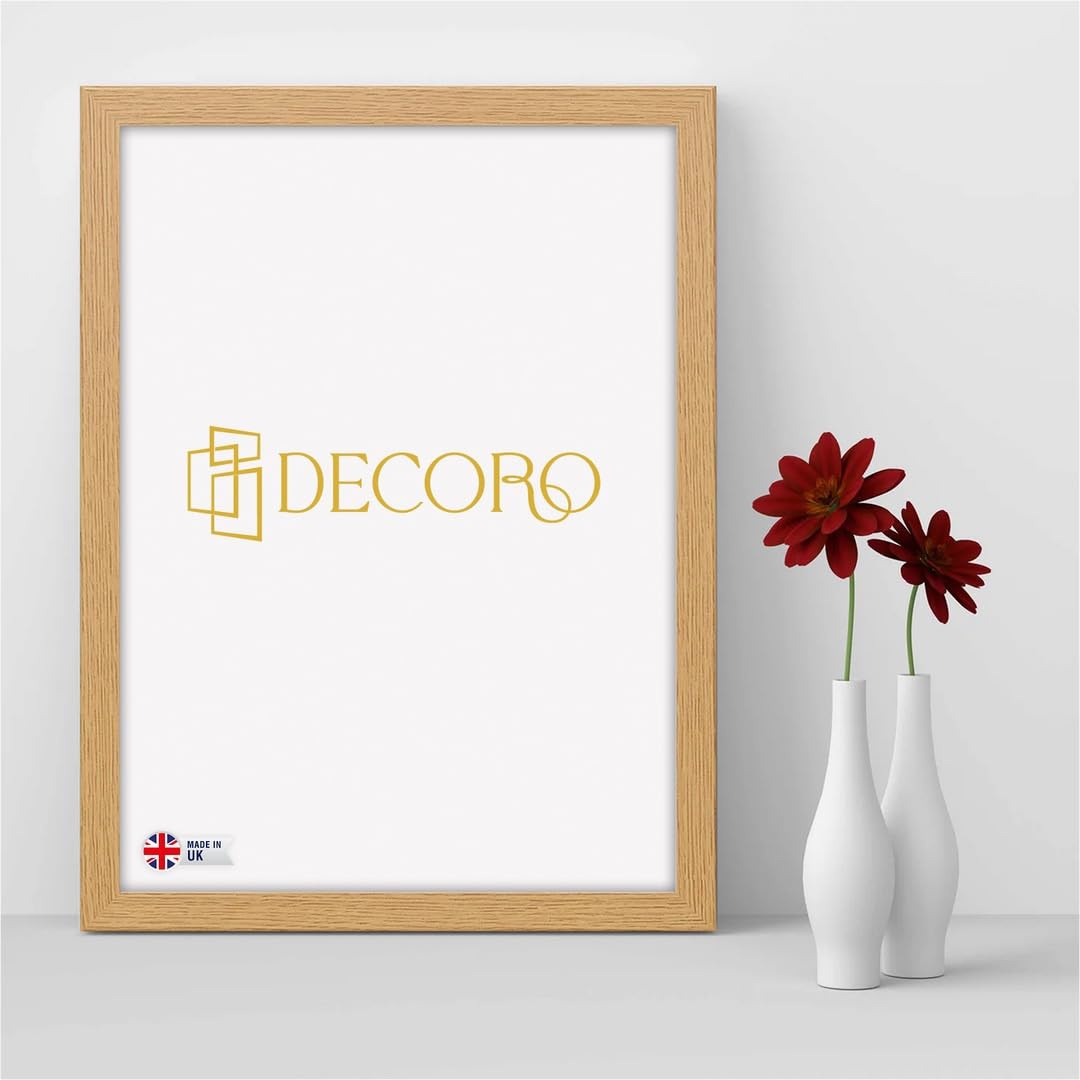 DECORO 11x14 Inch Oak Photo Frames, 14x11 Picture Frame, Poster Frame Wall Mount with both Landscape and Portrait Display(Oak, 11x14 inch)