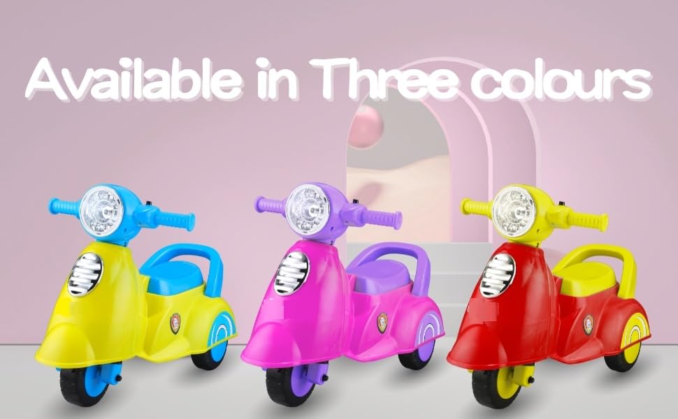 Image of JoyRide Star Balance Bike Toy Ride on with Musical Horn & Light | Backrest and Under Seat Storage for Toys Boys and Girls of Age 1-3 Years, Weight Capacity Up to 20kgs (Pink) (REDD)